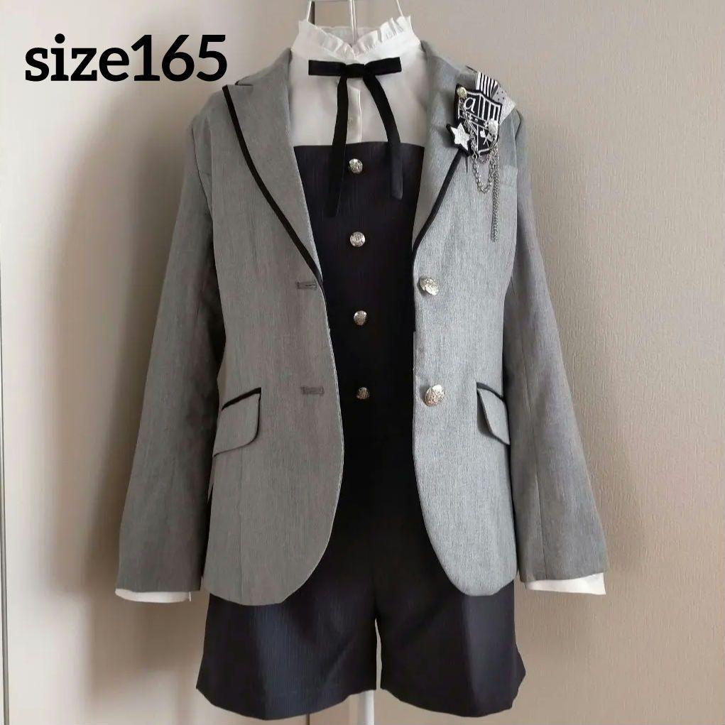 【美品】アリサナ　卒服　卒業式　165　フォーマルパンツスーツ　グレー