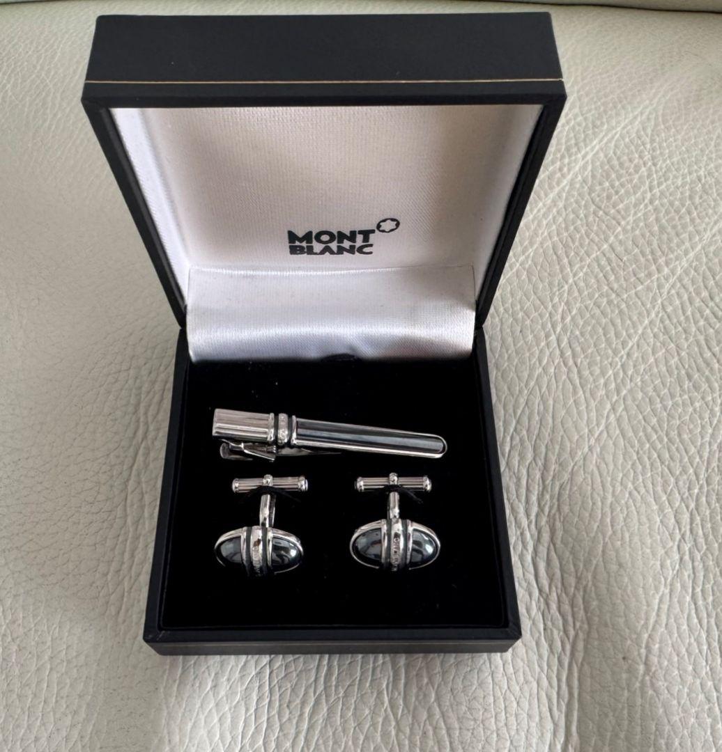 MONTBLANC タイピン カフリンクス グレー×シルバー