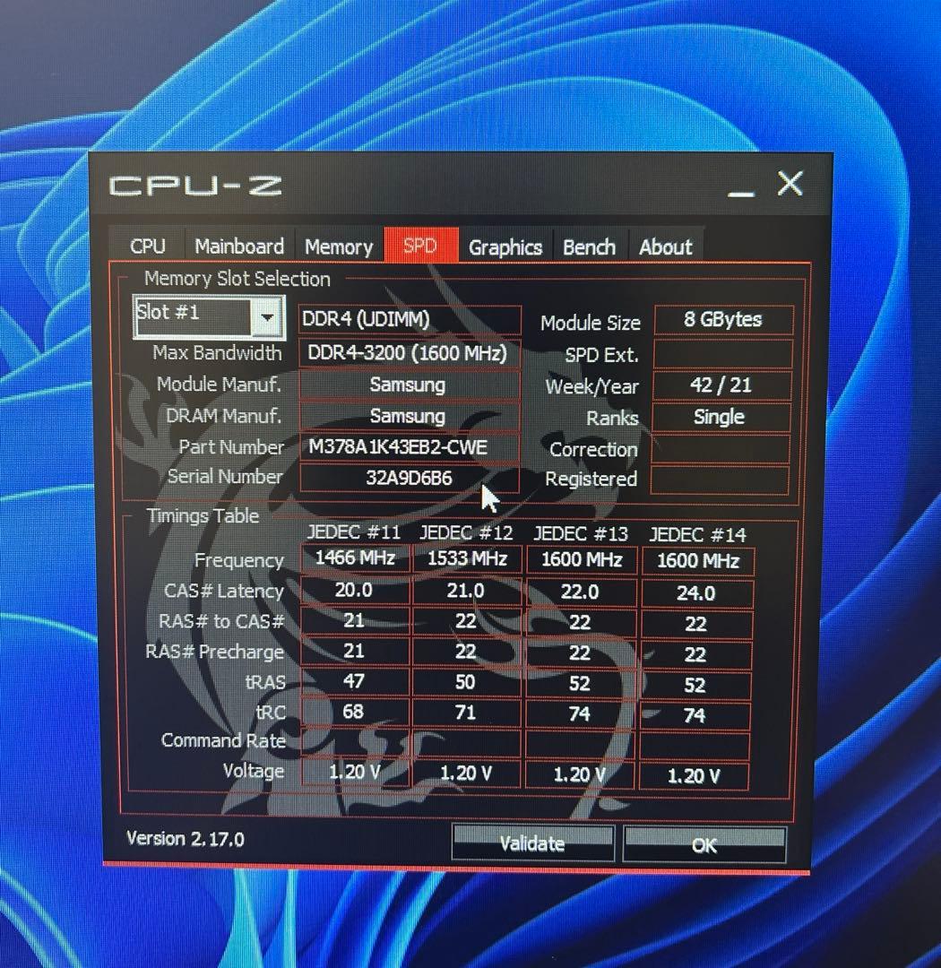 Samsung DDR4 メモリ 8×2 16GB 3200MT/s