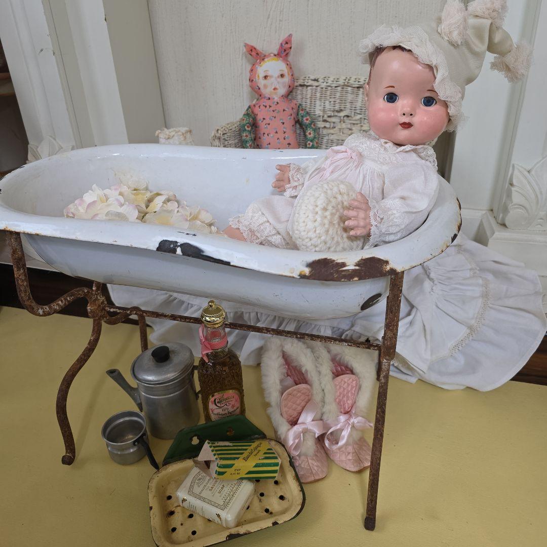 フランスアンティーク　ホーロー　バスタブ　フレンチシャビーブロカント