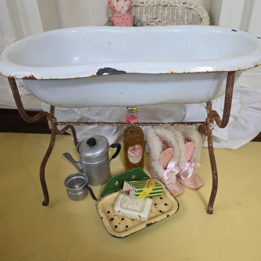 フランスアンティーク　ホーロー　バスタブ　フレンチシャビーブロカント