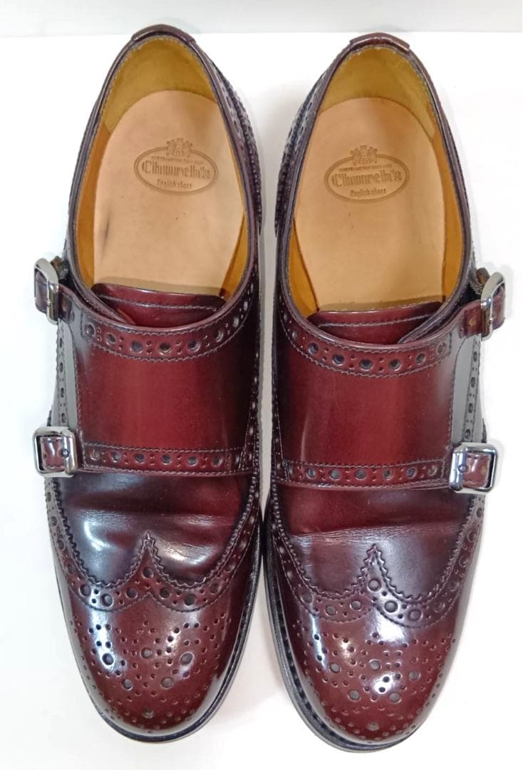 【希少色】Church's LANA R ダブルモンク 23cm バーガンディ
