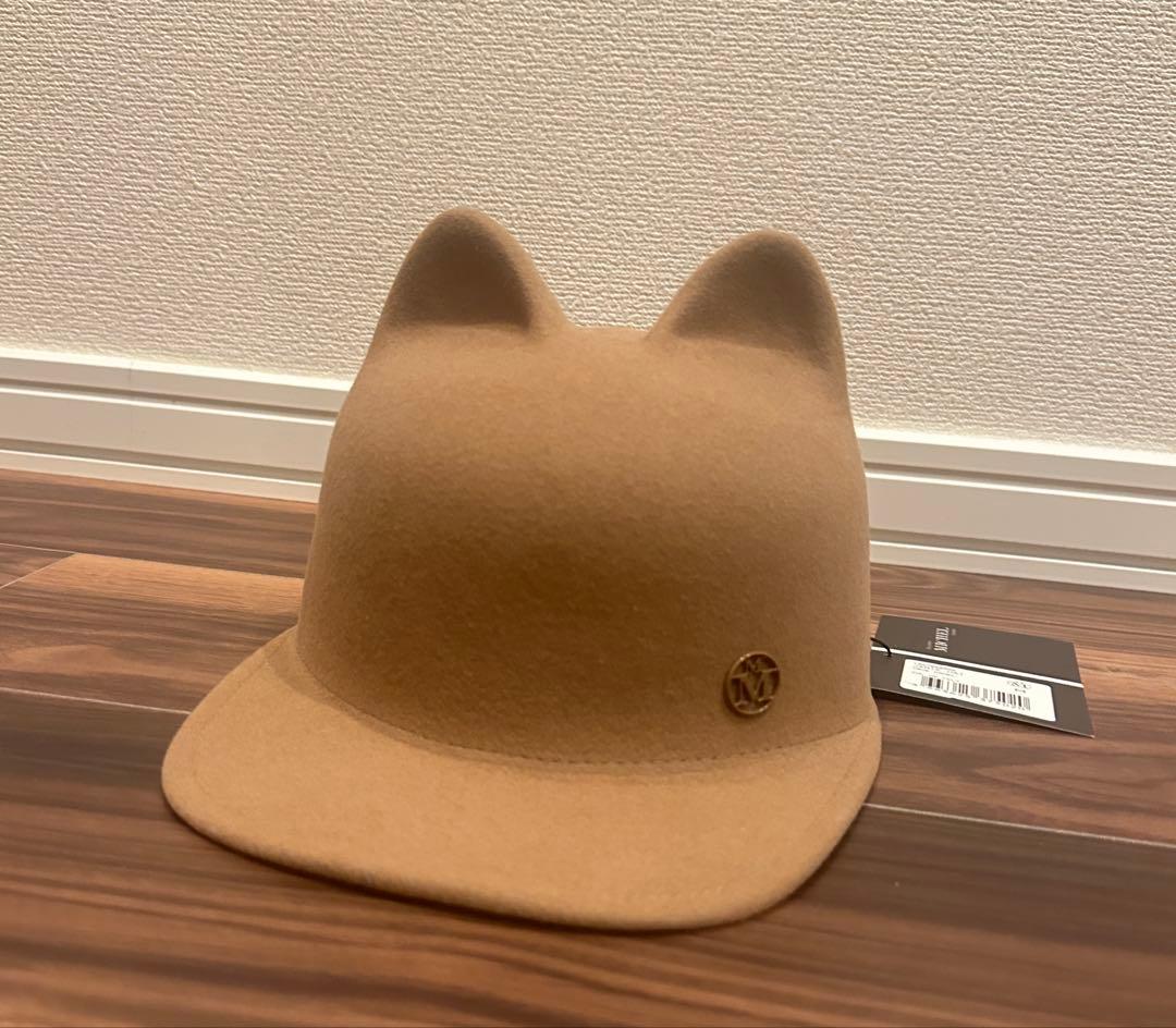 猫耳付きベージュキャップ フリーサイズ