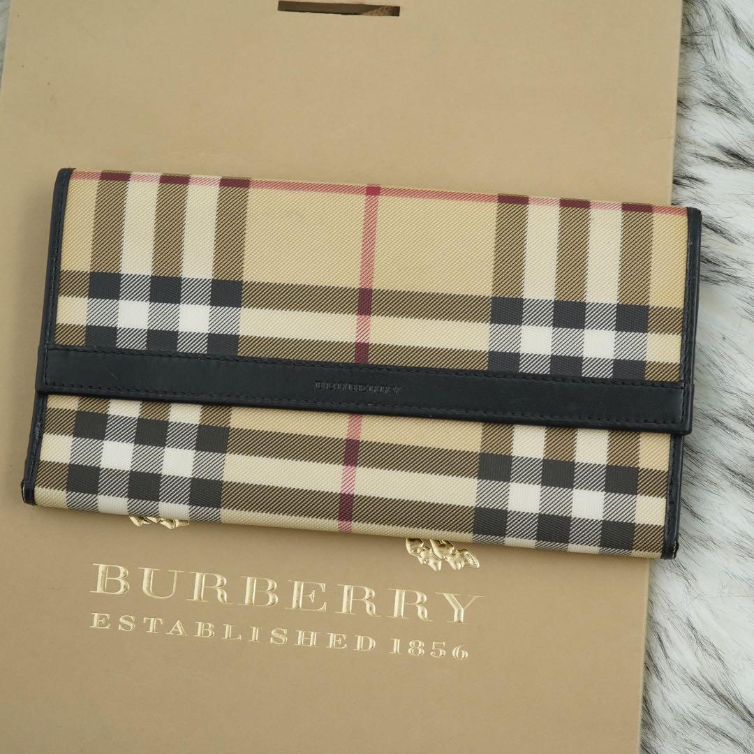 極美品　BURBERRY LONDON 長財布　ノバチェック　ブラック　人気