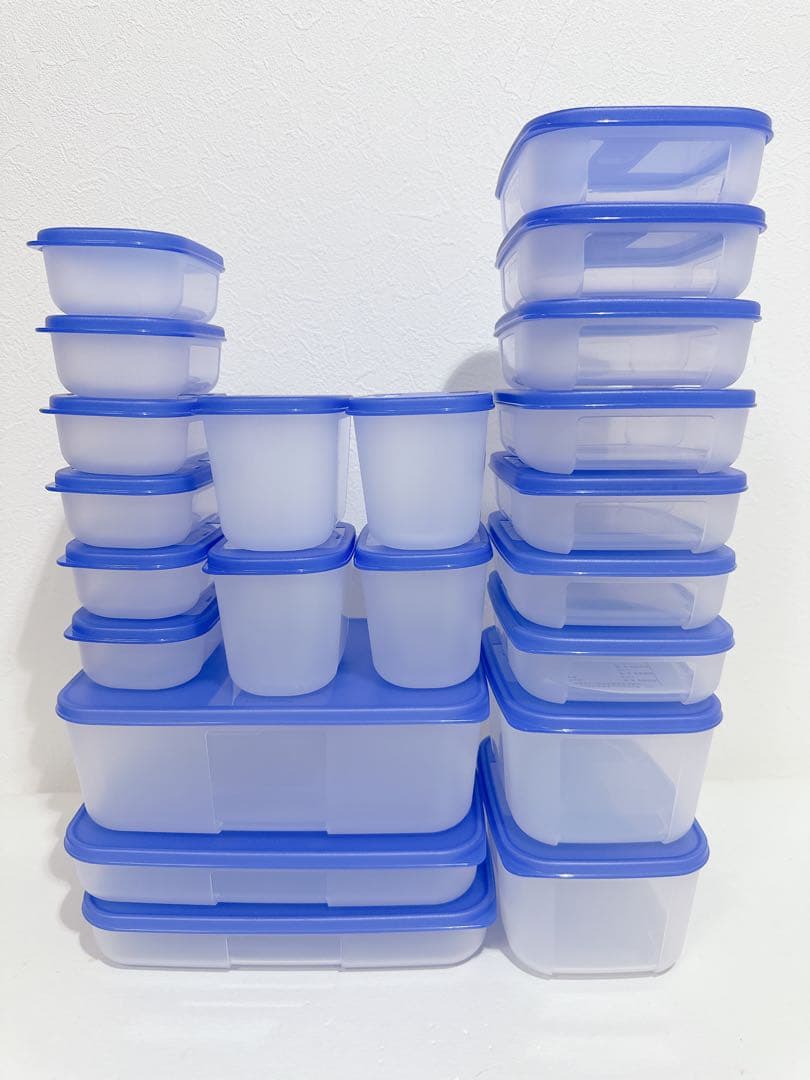 新品　Tupperware フリーザーメイト　ブルー　22点セット　①