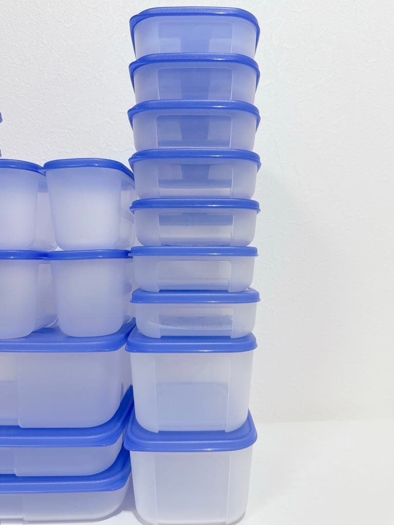 新品　Tupperware フリーザーメイト　ブルー　22点セット　①