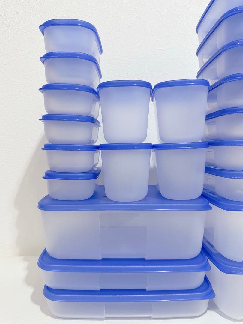 新品　Tupperware フリーザーメイト　ブルー　22点セット　①