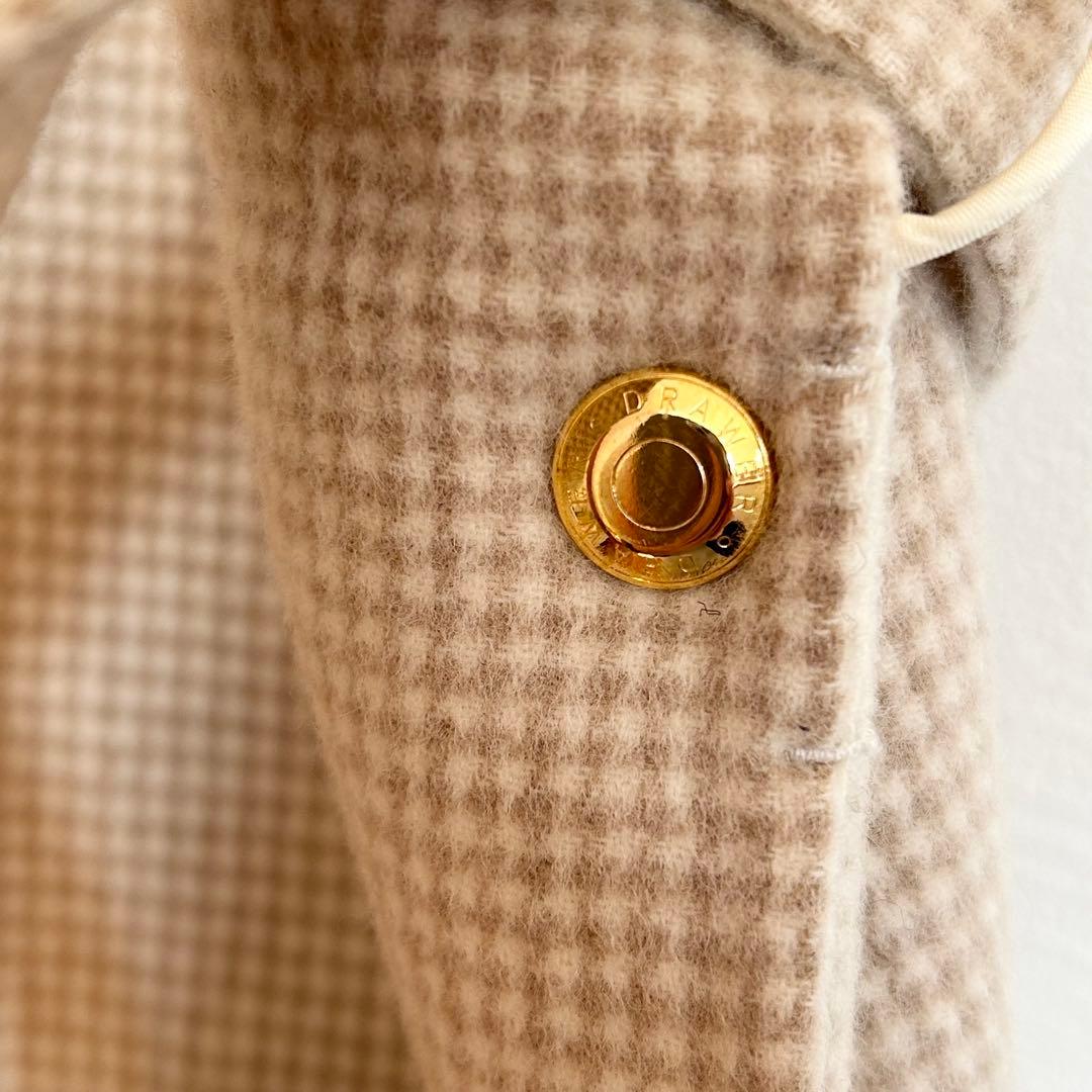 ドゥロワー　ハウンドトゥースリバージレ　23AW　定価15万　アイボリー