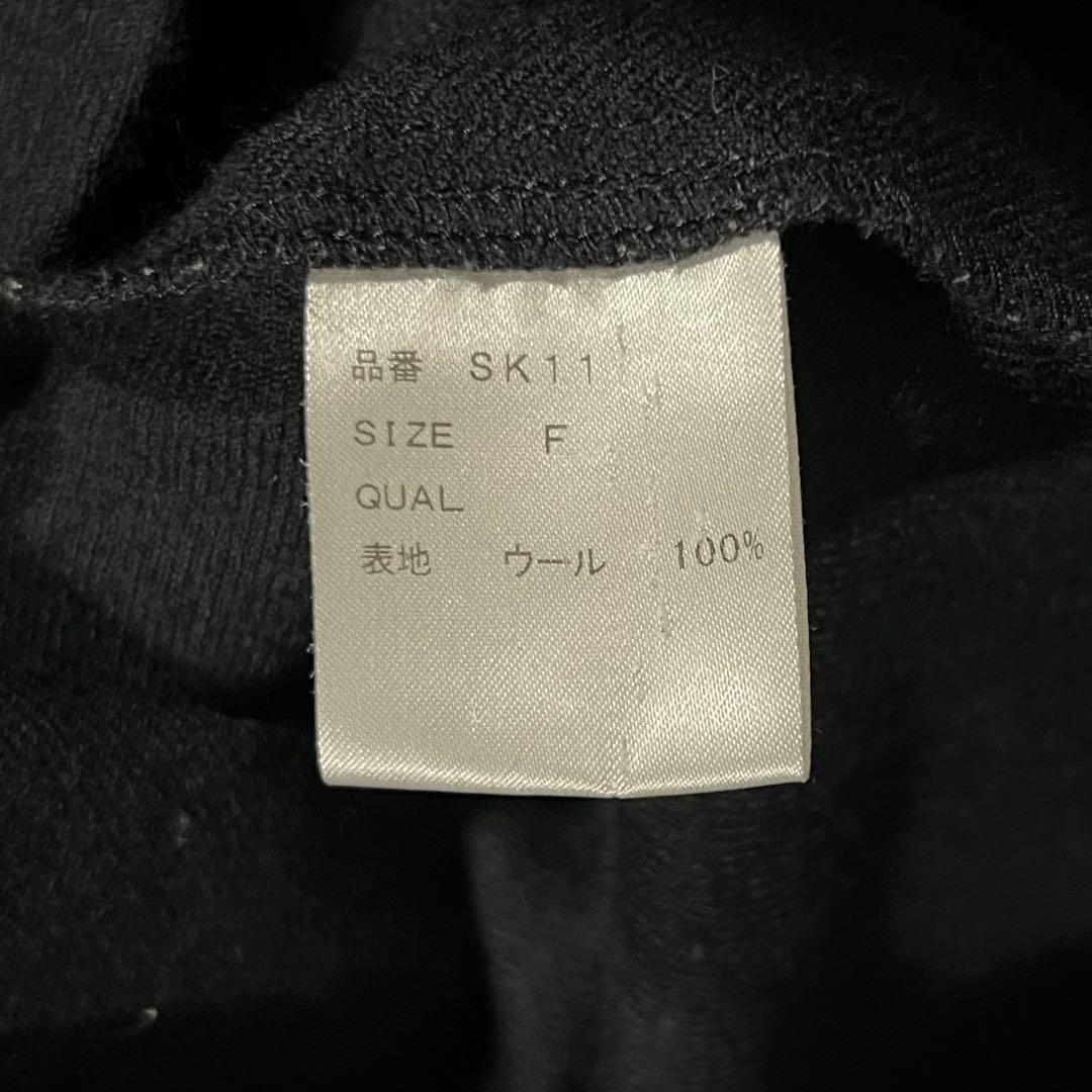 SINME シンメ スモックドレス ウールワンピース ブラック黒 ロング マキシ