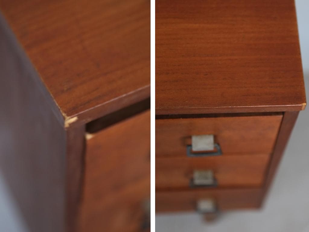 英国アンティークチーク3杯ドロワー/木製チェスト/タンス/飾り棚(91-76)