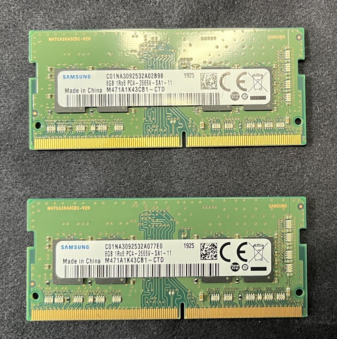 ★ノートPC用★260PIN　SODIMM DDR4 8GB*2枚セット★A
