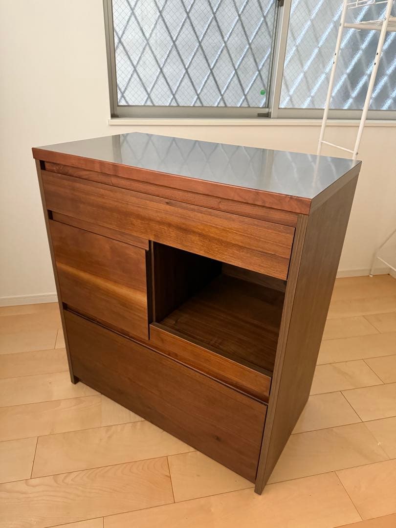 unico DIX W80木製レンジボード・レンジ台 天板ステンレス