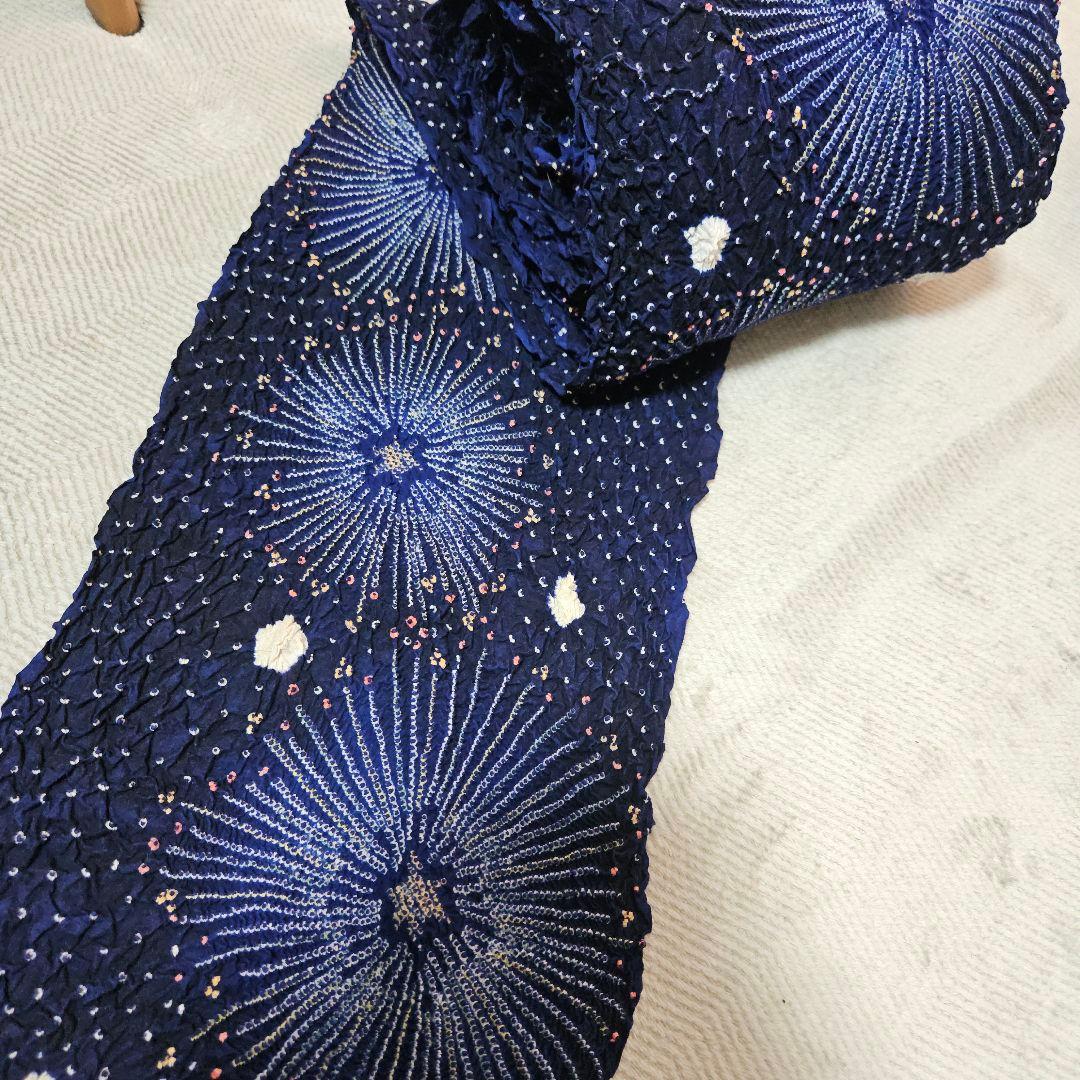 有松鳴海絞り　紺色花火早いもの勝ち