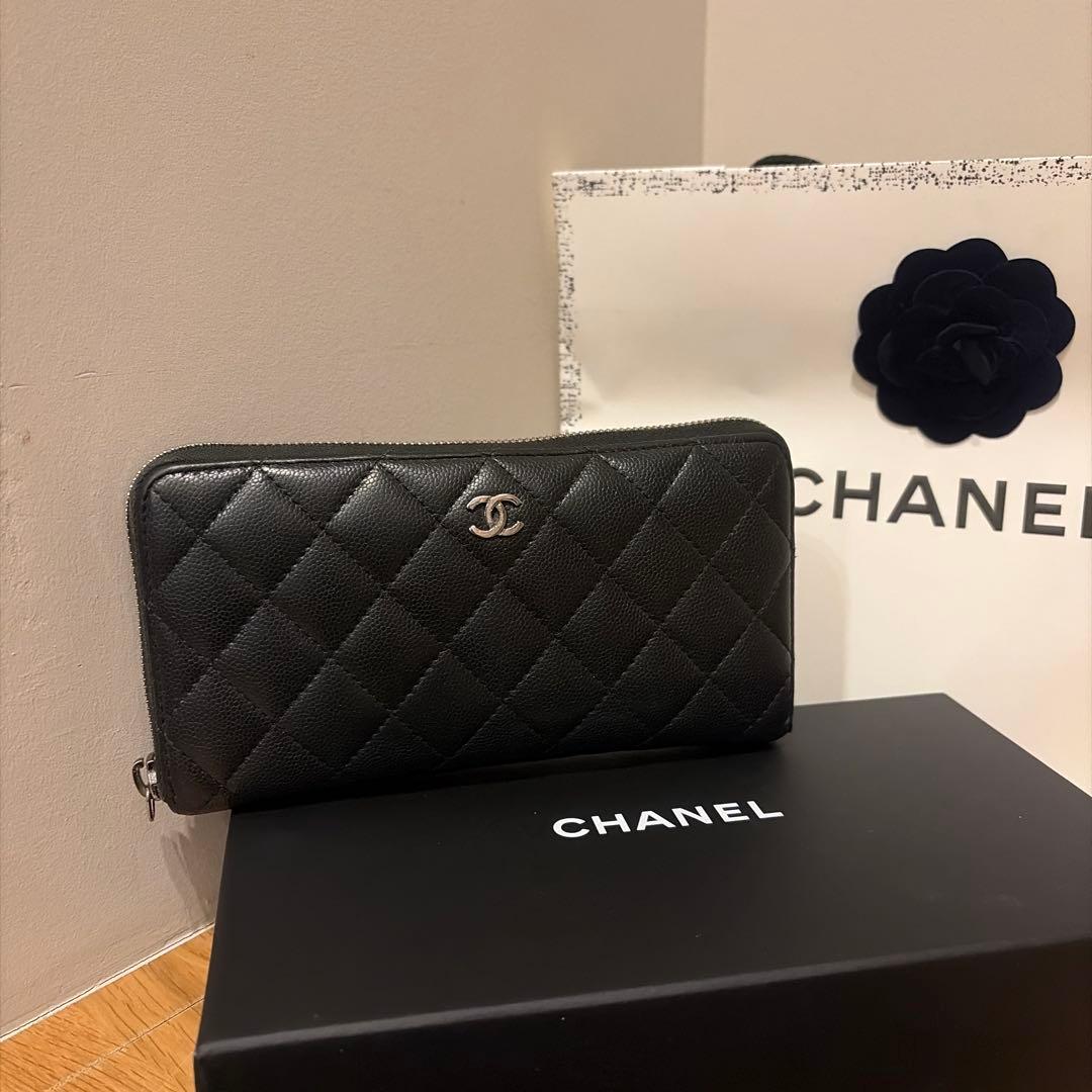 値下げ★CHANEL ブラック キルティング 長財布