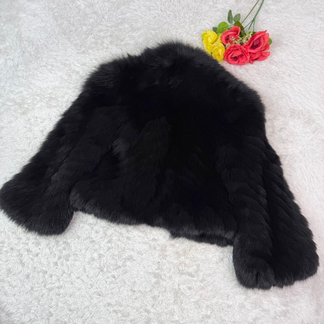 EPOCA ブルーフォックス クロップド 袖フレア デザイン◎ 軽量 本毛皮