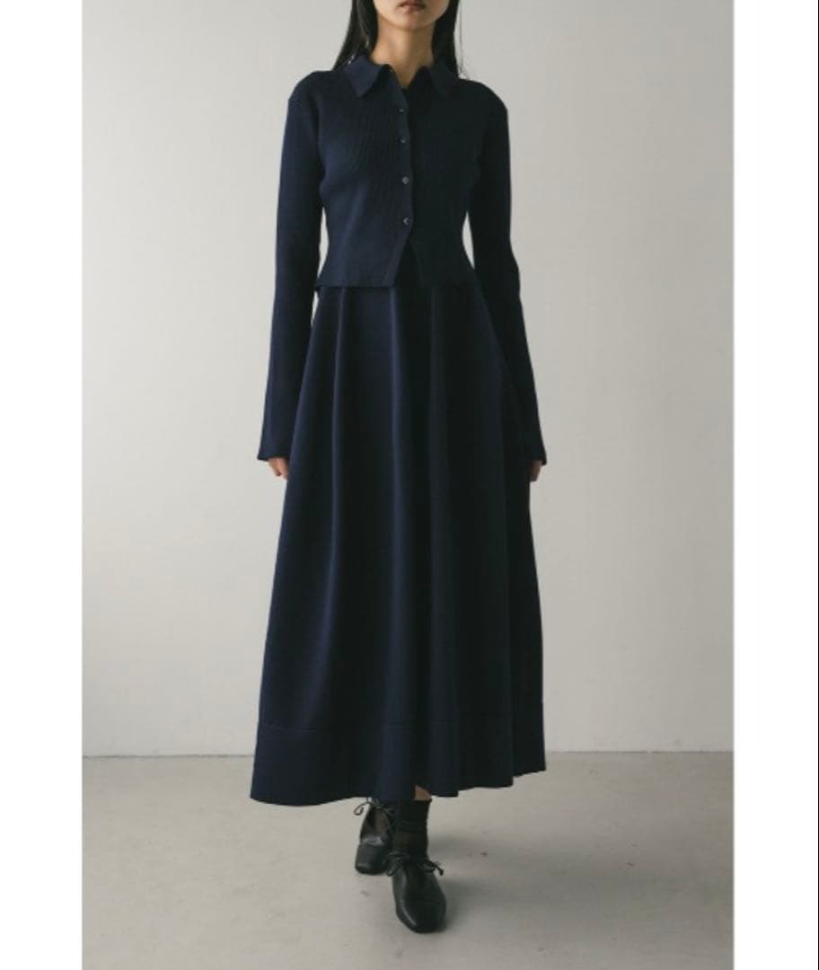 style mixer 2ピースポロニットワンピース　ネイビー