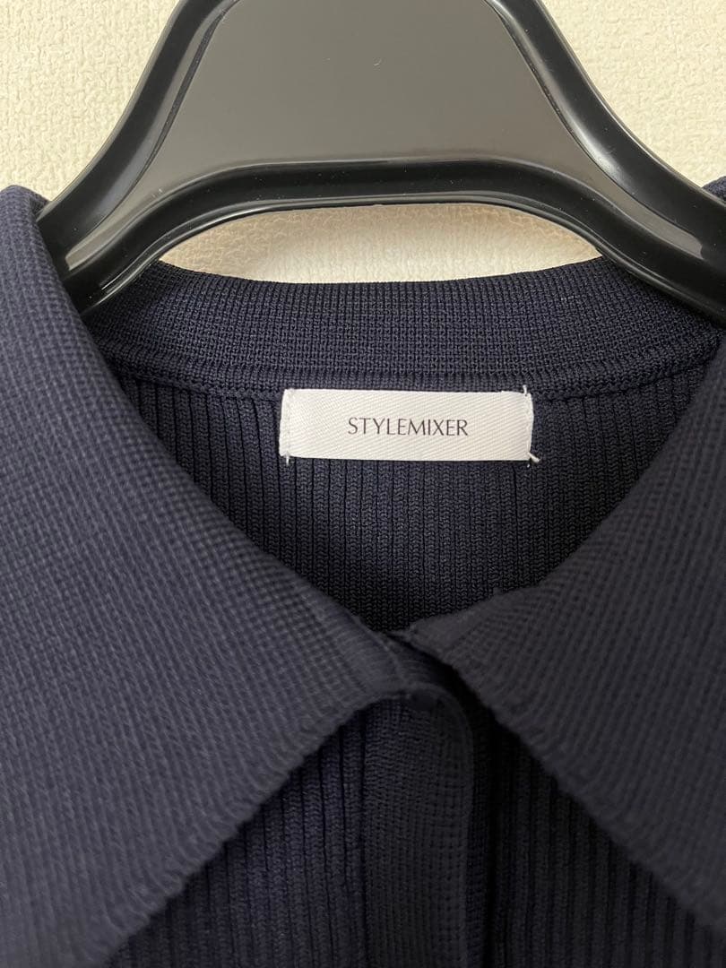 style mixer 2ピースポロニットワンピース　ネイビー