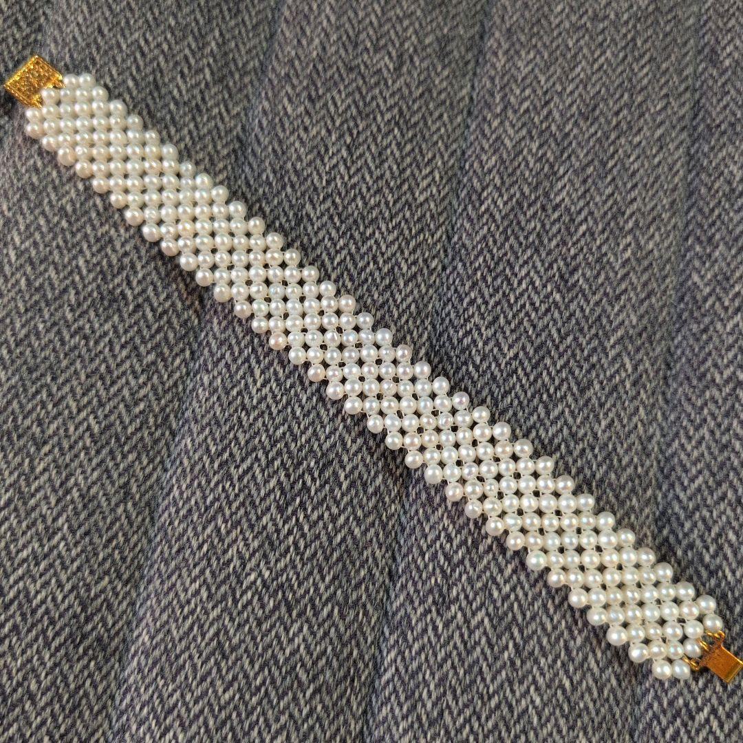 淡水真珠　ベビーパール　編み込み【ネックレス/時計/指輪/ブレスレット】セット