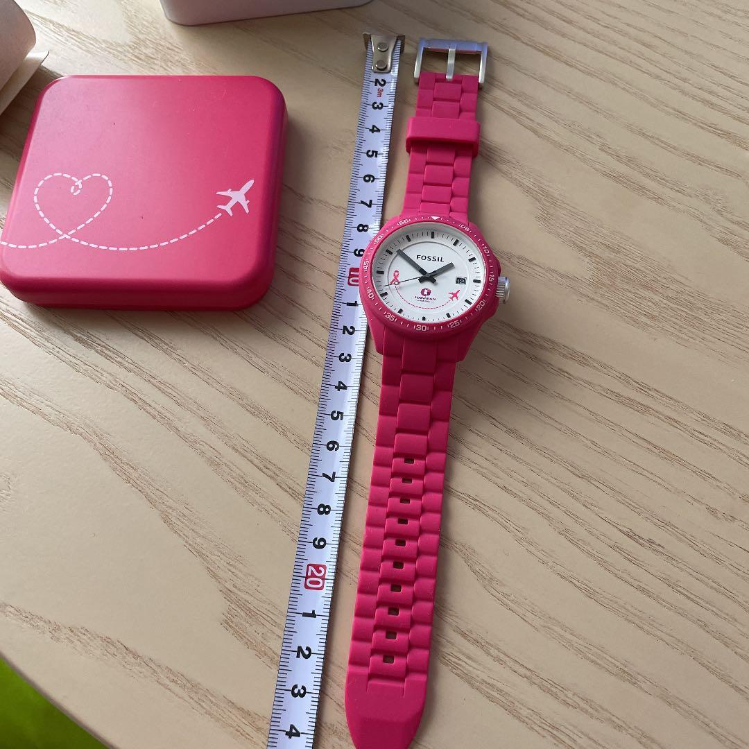 ハワイアン航空　フォッシル　ピンクリボン　コラボウォッチ