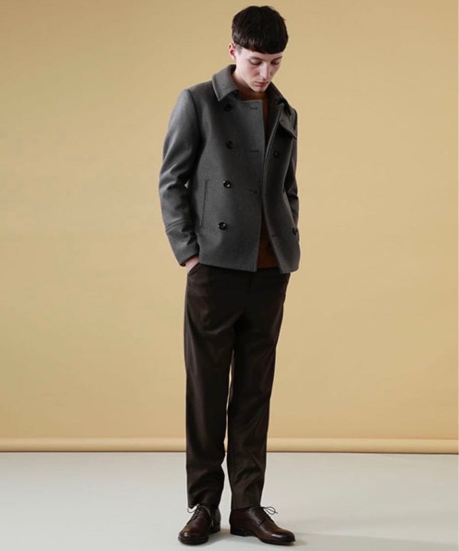 【ATTACHMENT】STUDIOUS別注カシミヤタテ二重混メルトンピーコート