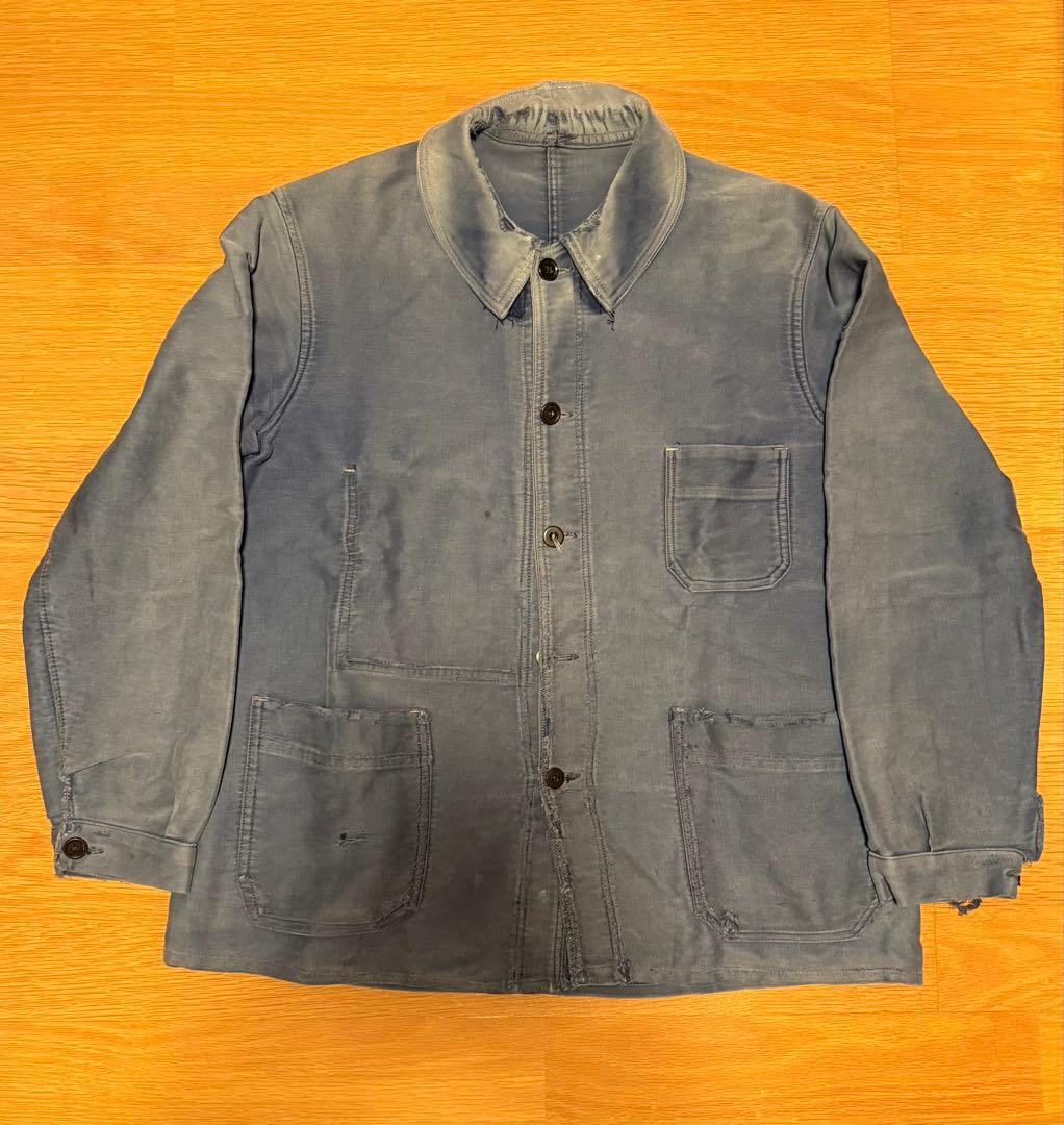1950s モールスキンジャケット　ユーロ　フェード　ボロ