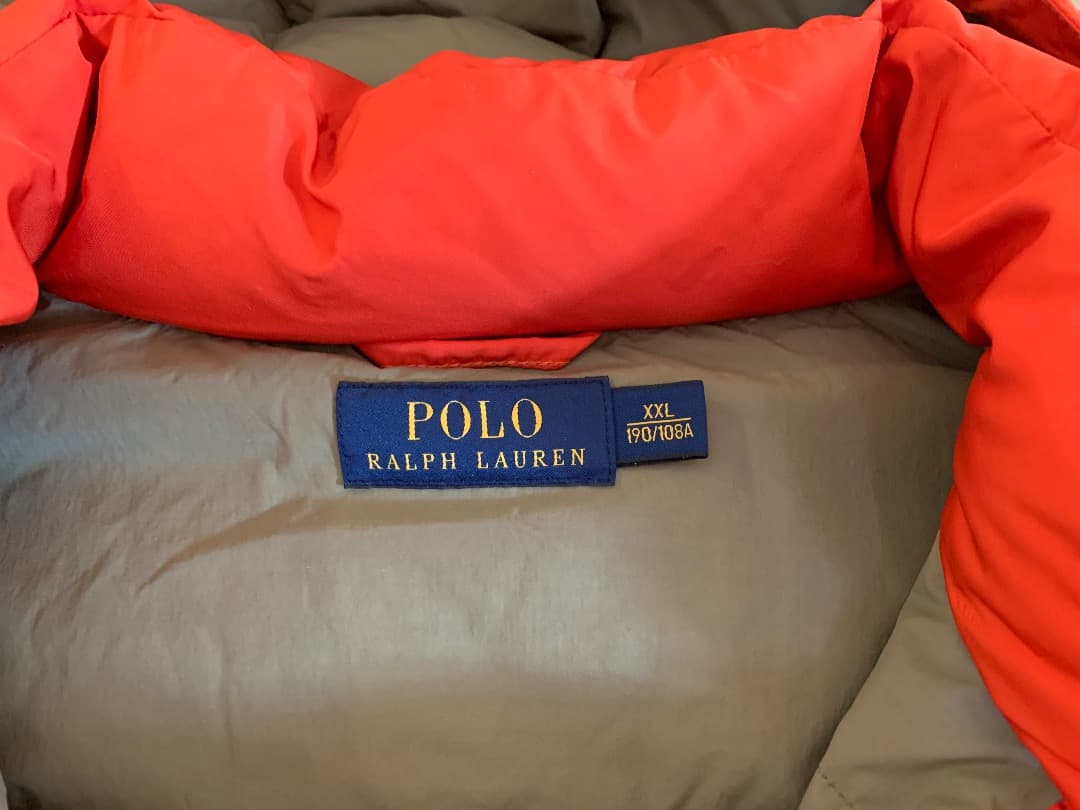 POLO RALPH LAUREN フード ダウンベスト オレンジ XXL