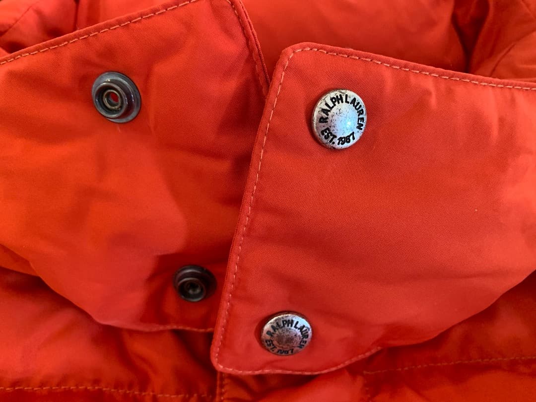 POLO RALPH LAUREN フード ダウンベスト オレンジ XXL