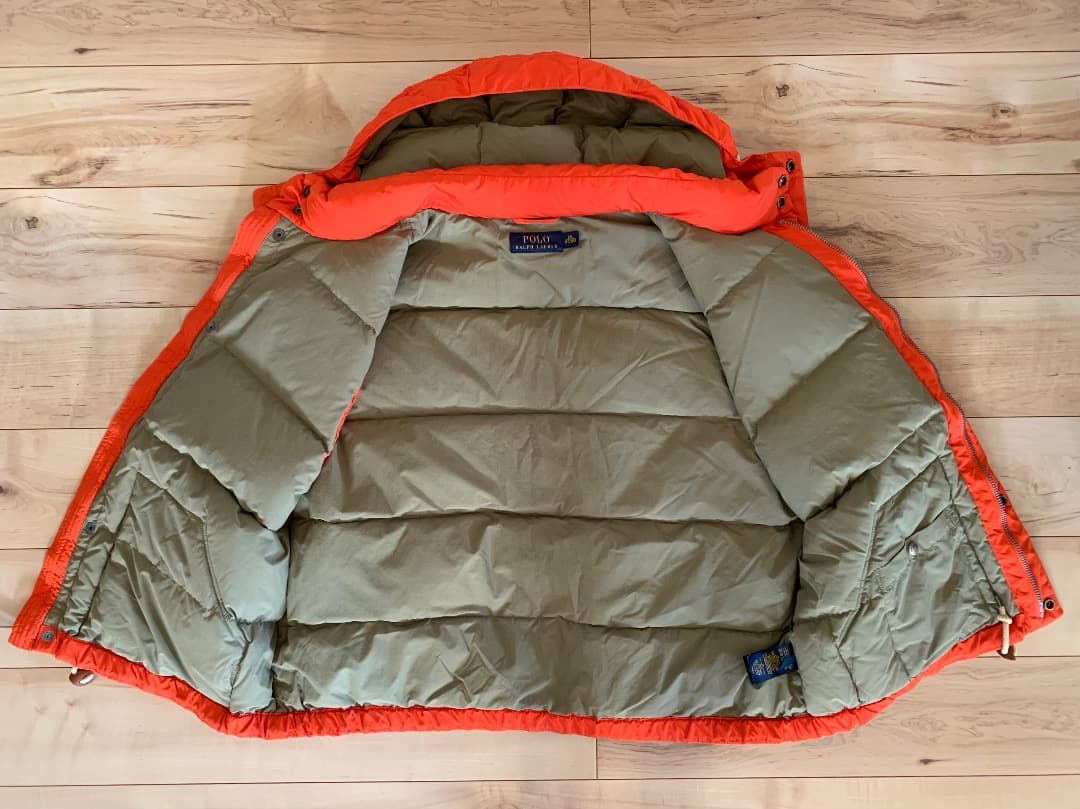 POLO RALPH LAUREN フード ダウンベスト オレンジ XXL