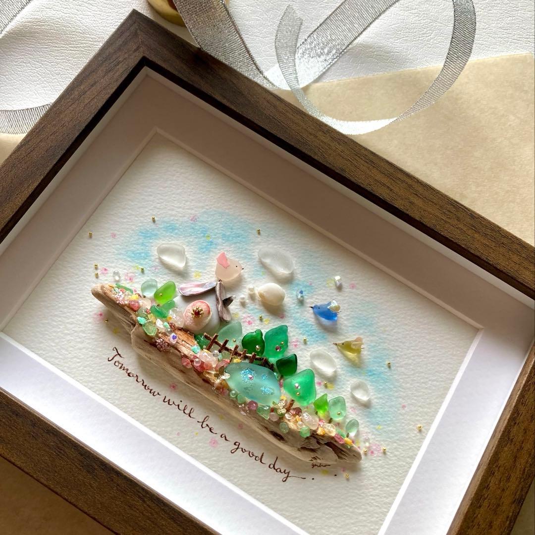 れい　オーダー受付　シーグラス／天然石／フレームアート