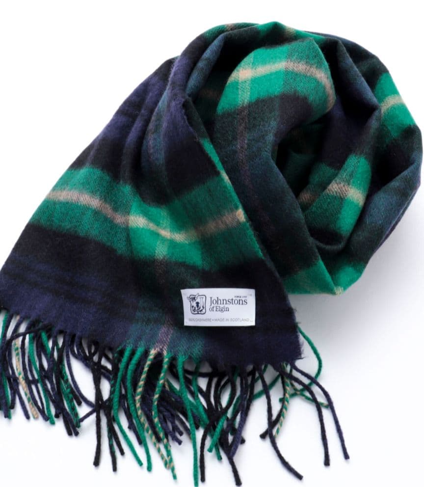 ジョンストンズ中判ストール　ネイビー