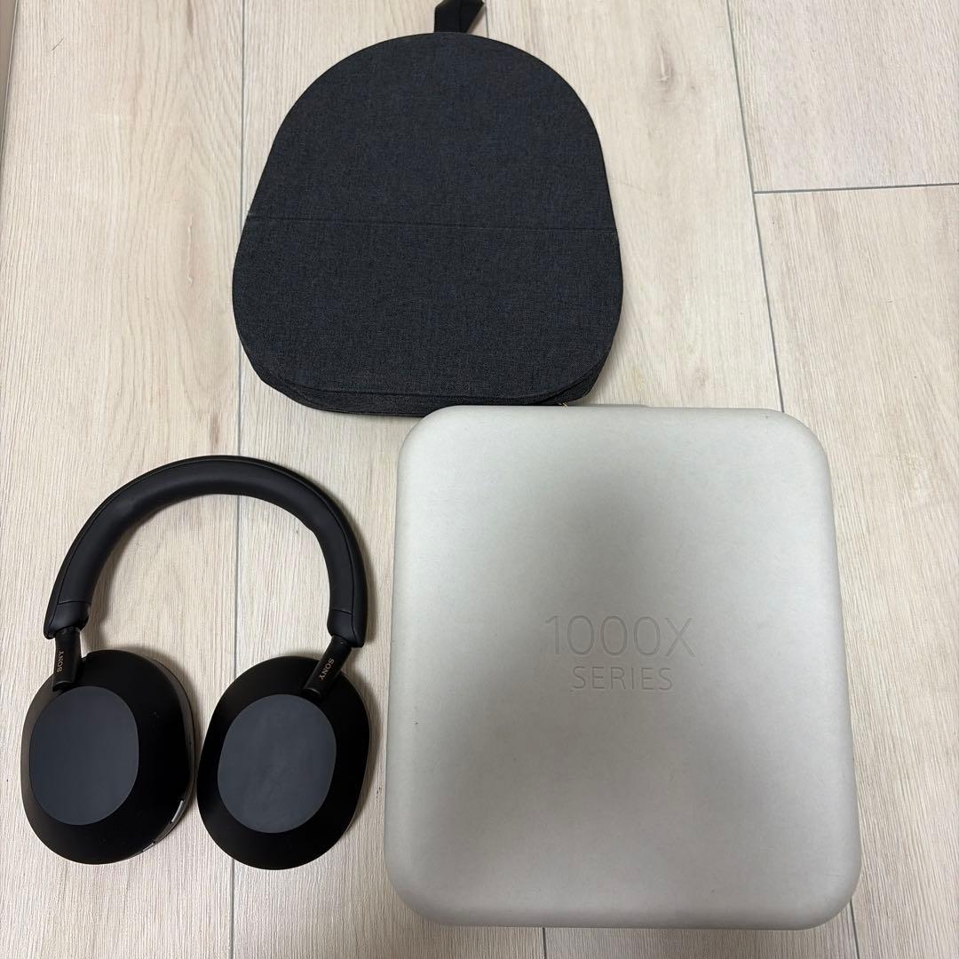 sony wh-1000xm5 ワイヤレスヘッドホン ブラック ケース付き