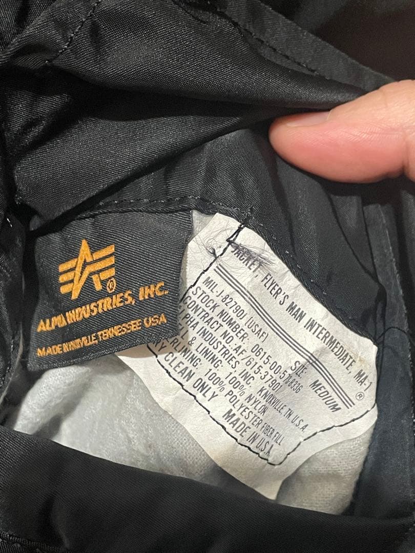 アルファ　MA-1 ＵＳＡ製 ユーズド　IDEAL 80s 90s