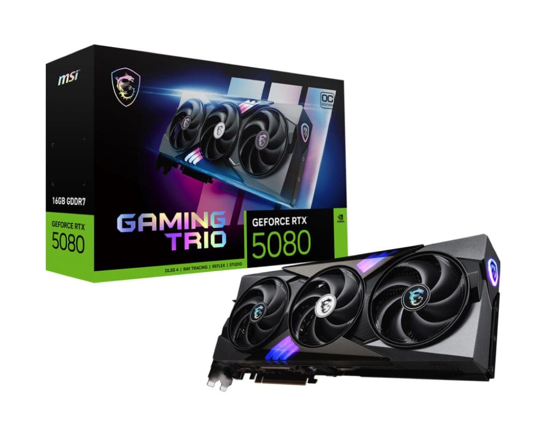 グラフィックボード・グラボ・ビデオカード MSI GeForce RTX 5080 Gaming Trio 16GB OC