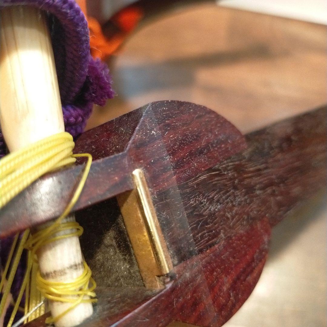 高級三味線　k18 高級糸巻き　皮破れ