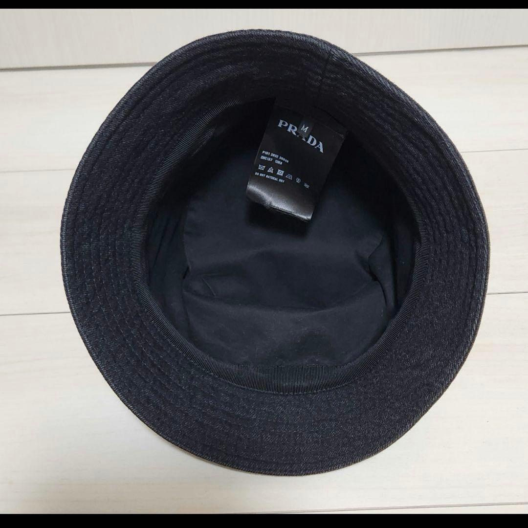 【美品】PRADA トライアングルロゴ ウォッシュドデニムバケットハット M