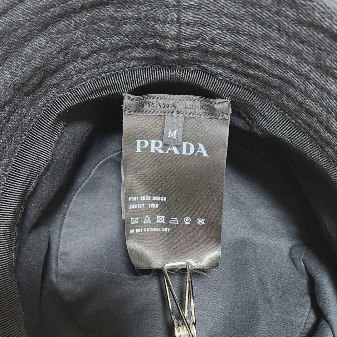 【美品】PRADA トライアングルロゴ ウォッシュドデニムバケットハット M