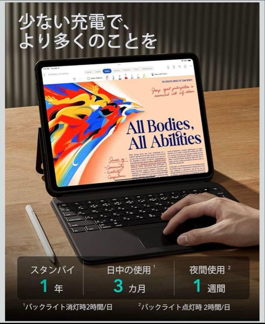 美品ESR iPadAir13インチキーボードケースM3対応　2025