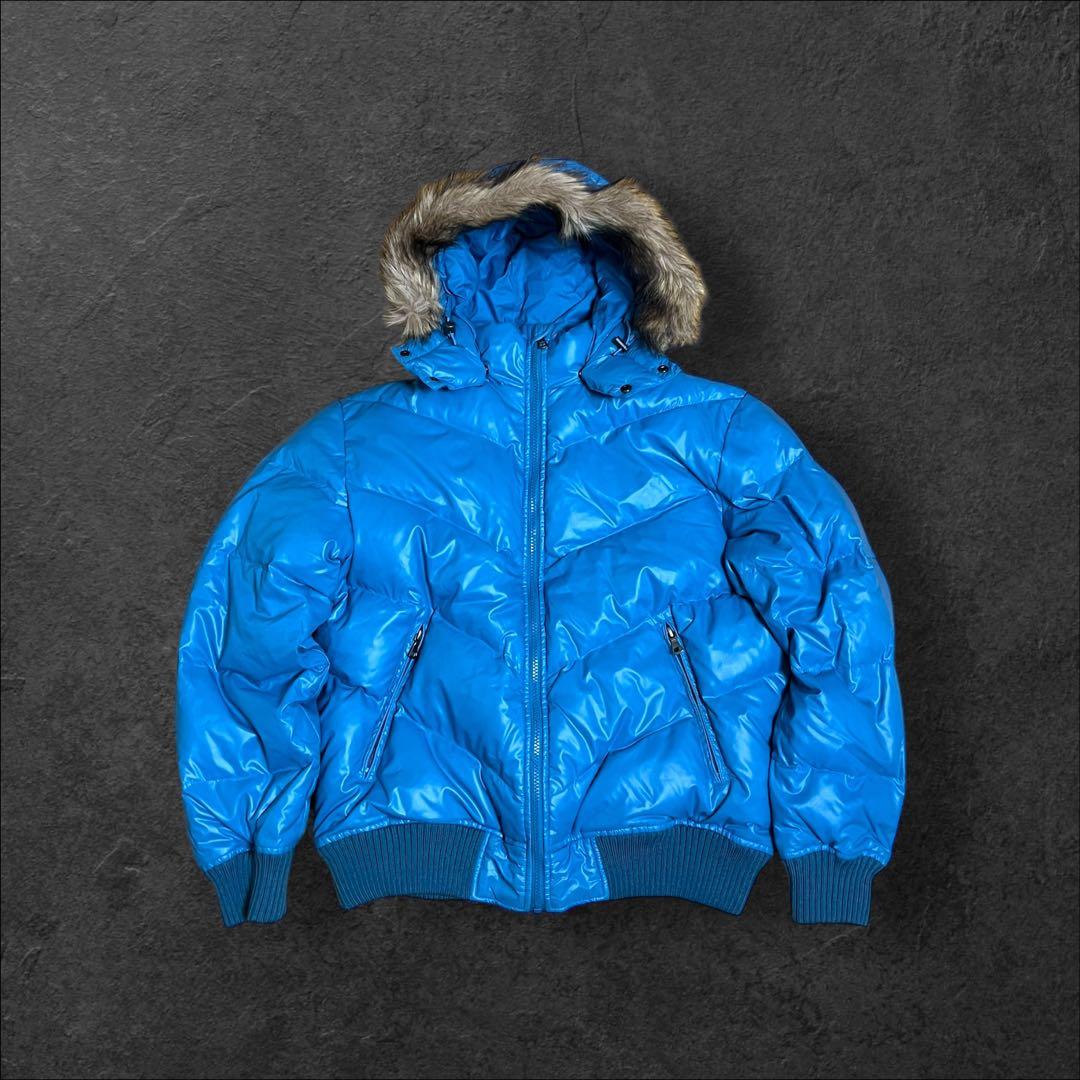 old UNIQLO ダウンジャケット　ファー　光沢　archive グランジ