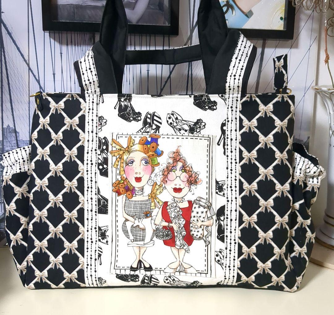 ロラライハリス　ハンドメイド　ボストン　バック　巾着袋