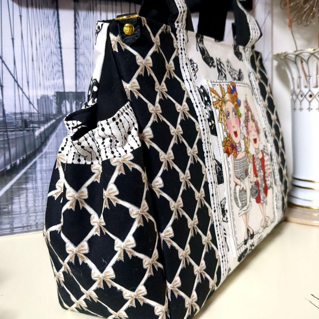 ロラライハリス　ハンドメイド　ボストン　バック　巾着袋