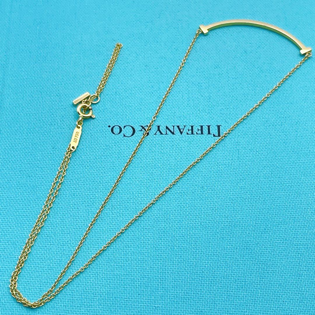 Tiffany & Co. ネックレス　Tスマイル K18　スモール YG750