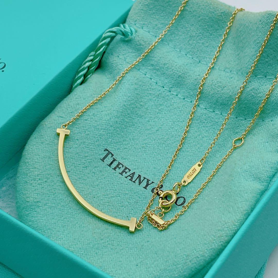 Tiffany & Co. ネックレス　Tスマイル K18　スモール YG750