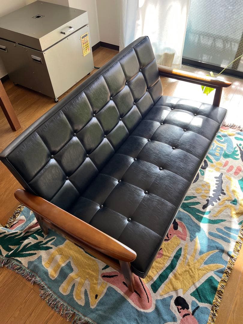 カリモク60 Kチェア 2シーター ウォールナット ブラック