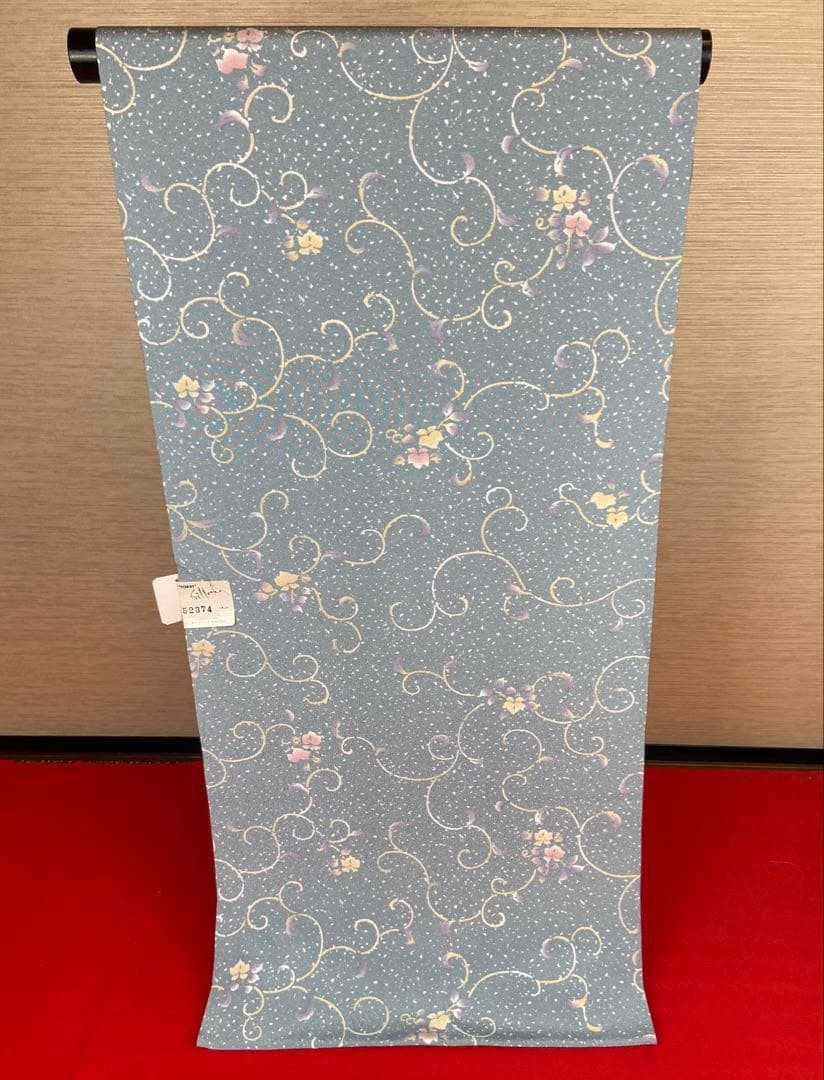 三*9様 新品 東レ シルック 着尺 367 反物 ブルー 青 ポリエステル