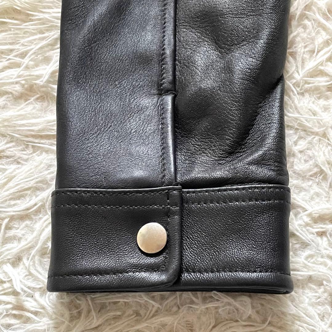 291295=HOMME ラムレザージャケット シングル 黒 4