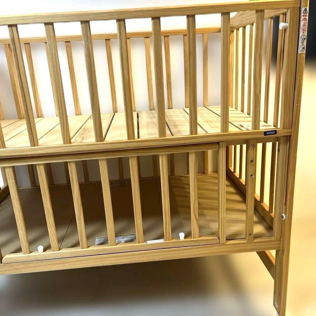 KATOJI 木製ベビーベッド　レギュラーサイズ　ハイシート