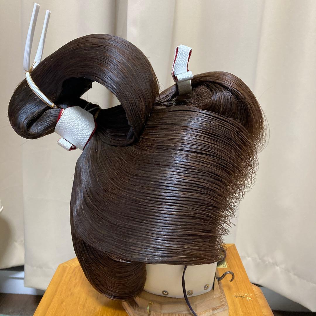 ダークブラウン 日本髪かつら