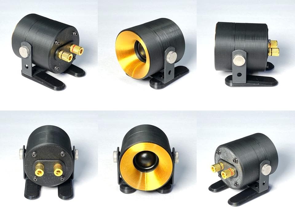 アドオン■高能率97dBホーンツイーター2個セット■ブラック/ゴールドGHK04