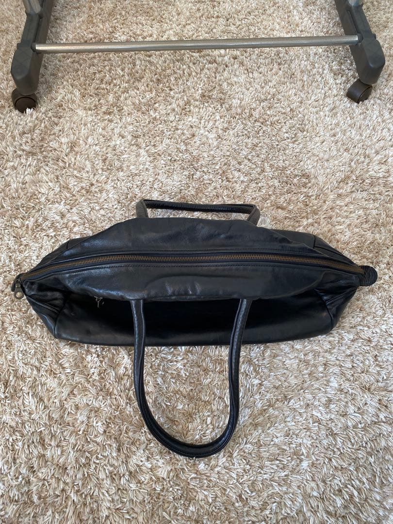 ジャスエムビーJas-M.B スモールトラベラーボストンバッグ　本革　黒