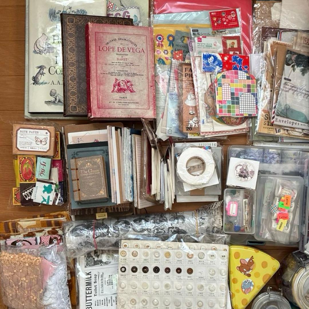 紙モノ　コラージュ素材　ノート　スタンプ　おすそわけファイル　ジャンクジャーナル